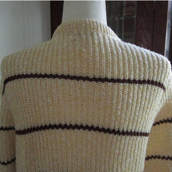 Vintage 70s 80s Fashioned by Continental Striped Knit Sweater Union Made USA L - Picture 6 of 17